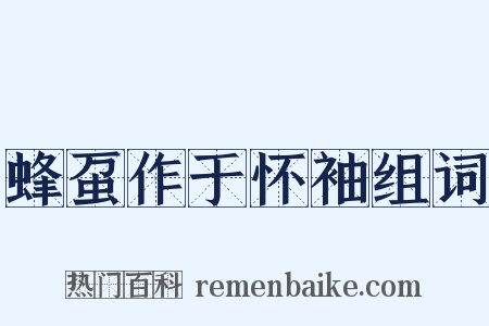 蜂虿作于怀袖组词是什么意思的图片